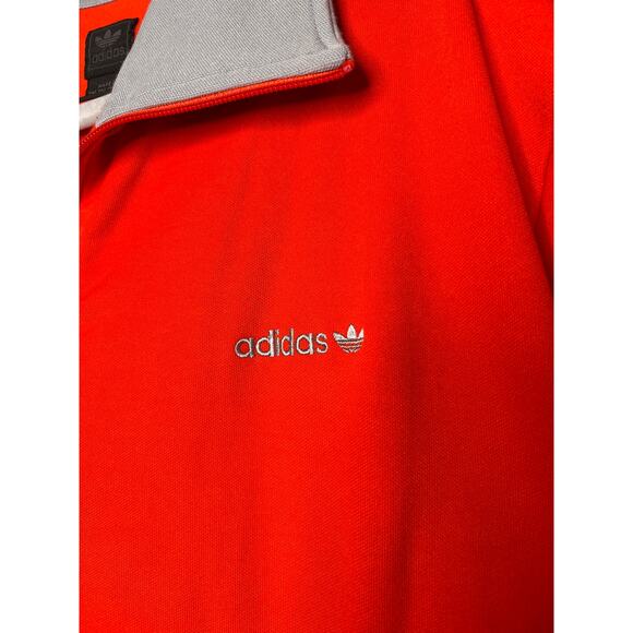 2000s Y2K Adidas Red Orange Streetwear Spellout Trefoil Logo Track Jacket XL - Picture 4 of 5